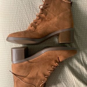 Never Used lace up boots with small heel